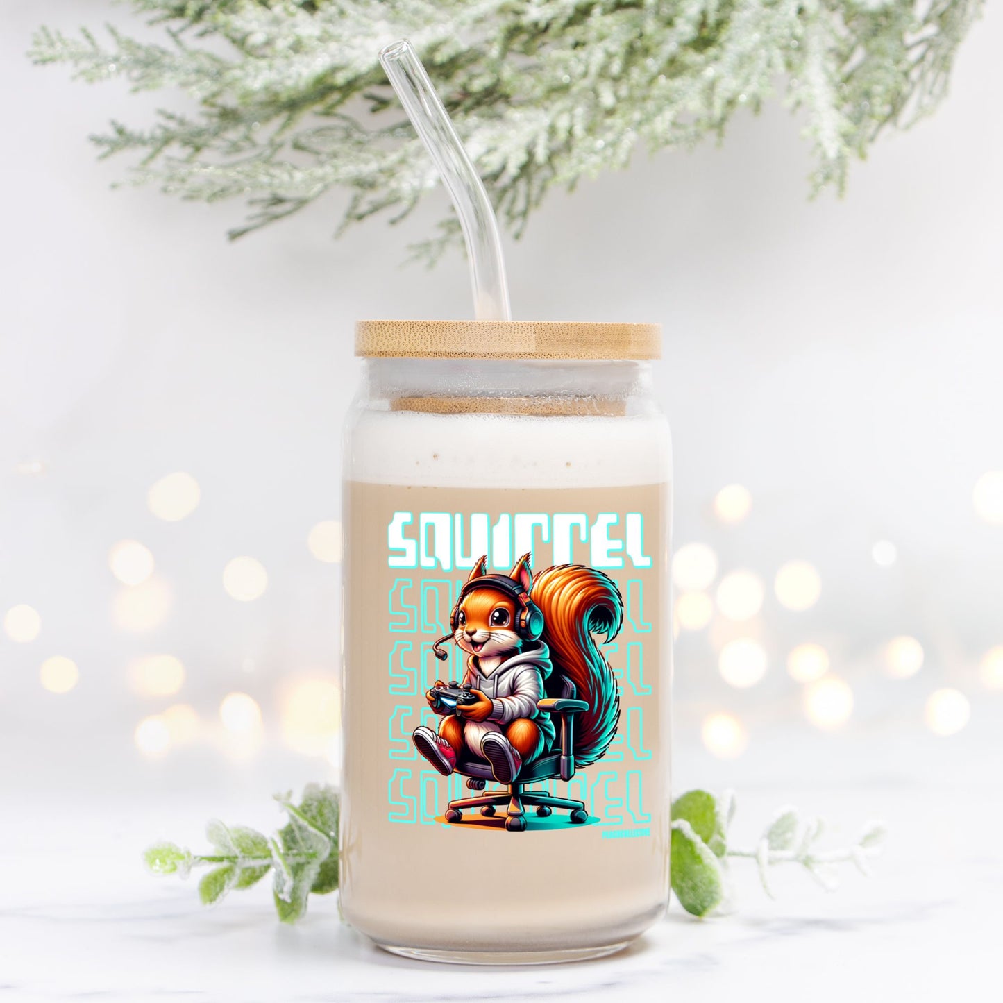 Squirrel Glass Can 16oz
