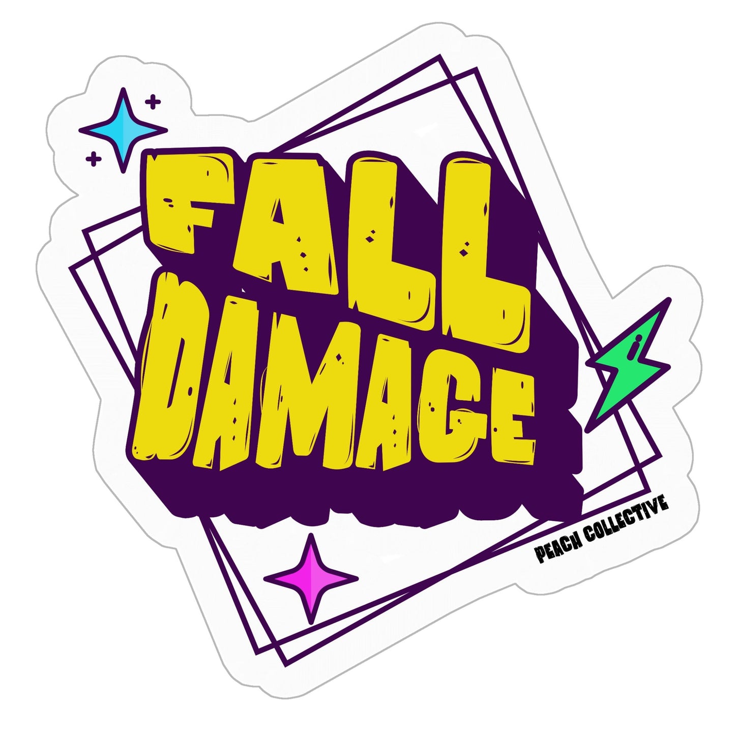 Fall Damage Kiss Cut Stickers - 3" x 3"