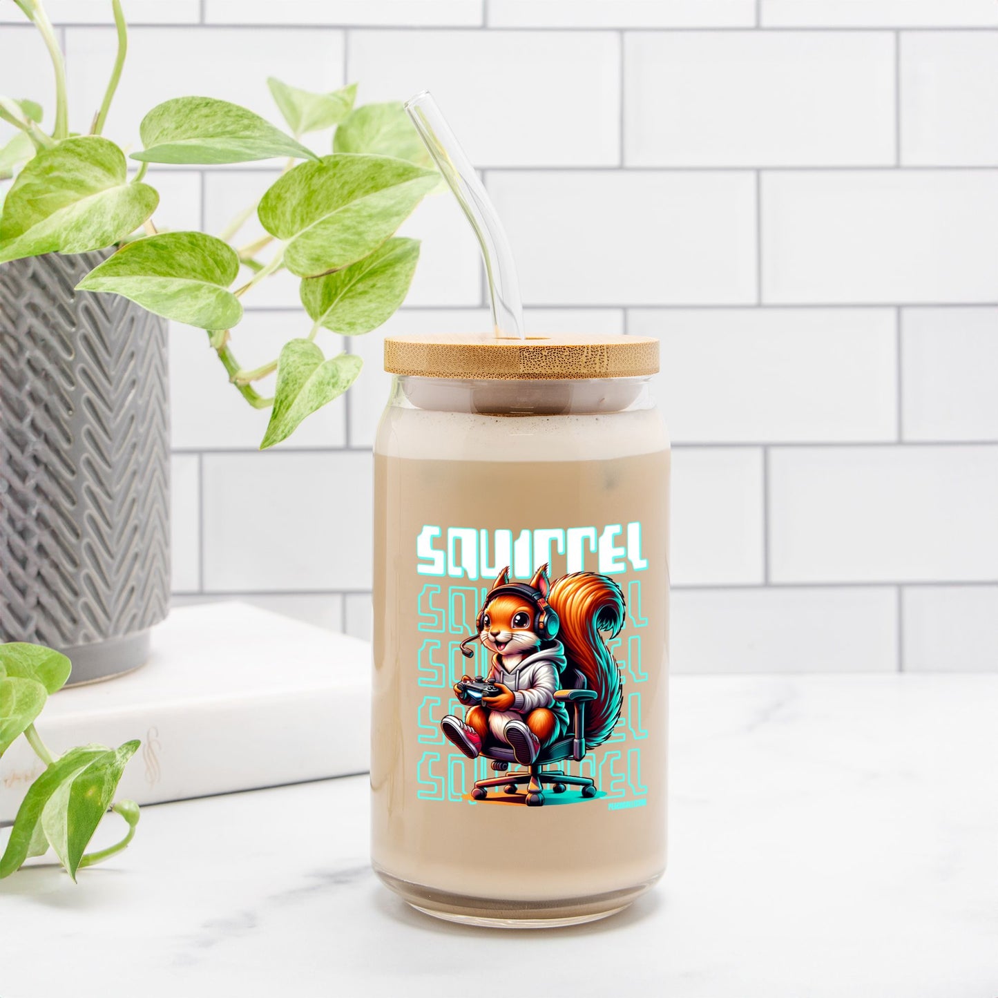 Squirrel Glass Can 16oz