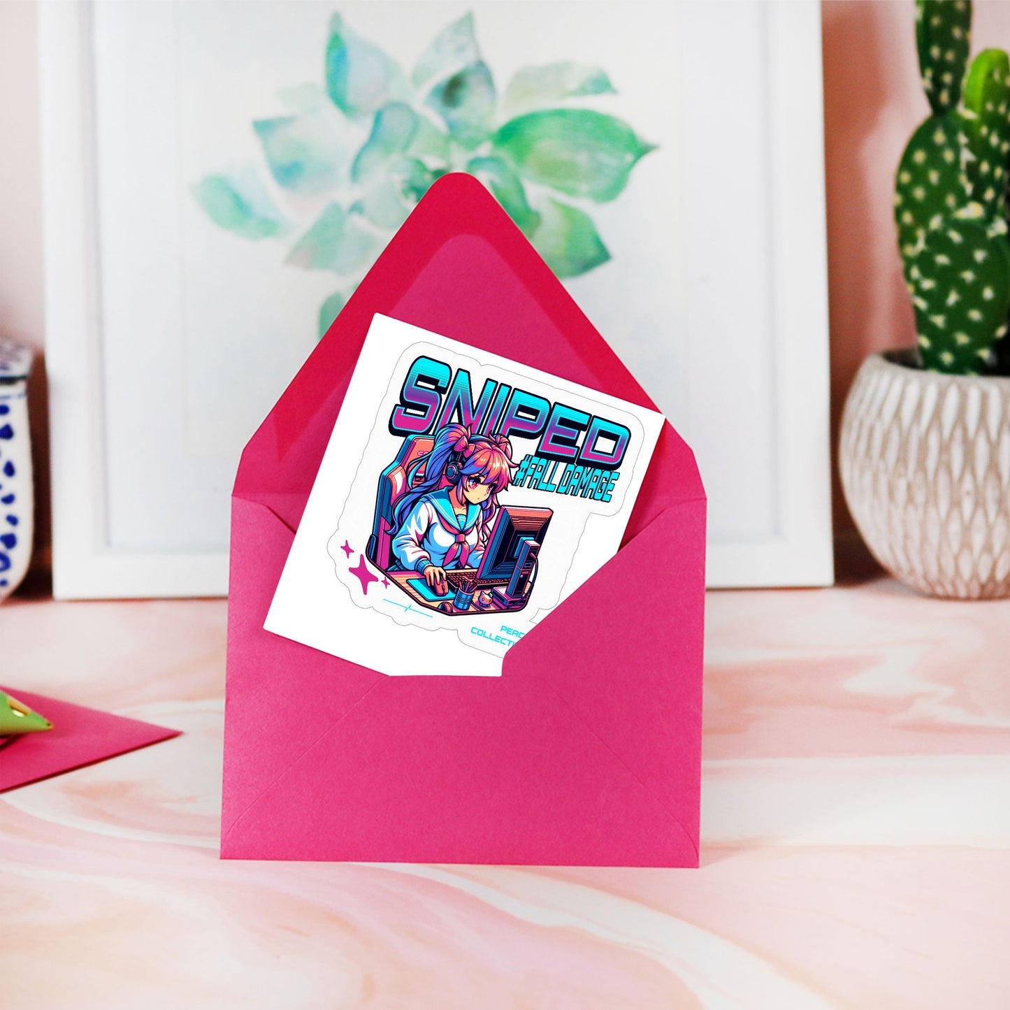 Sniped #Fall Damage Kiss Cut Stickers - 3" x 3"