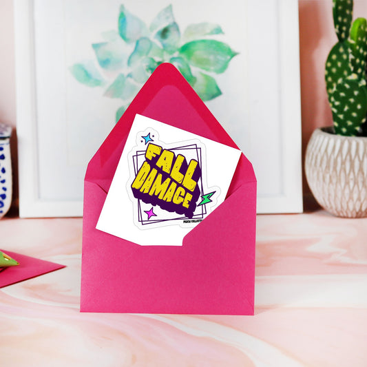 Fall Damage Kiss Cut Stickers - 3" x 3"
