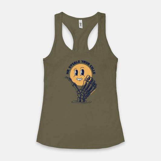 Mr Steals Your Kills Women's Racerback Tank Next Level 1533